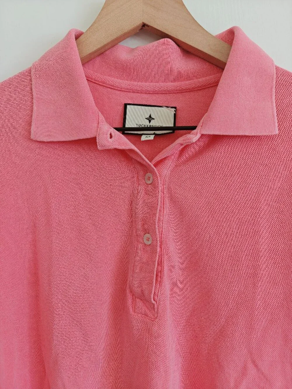 Tuckernuck Powder Pink Pique Puff Sleeve Peggy Polo Top Size XS